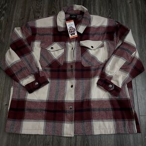 HFX plaid shirt jacket size XXL new